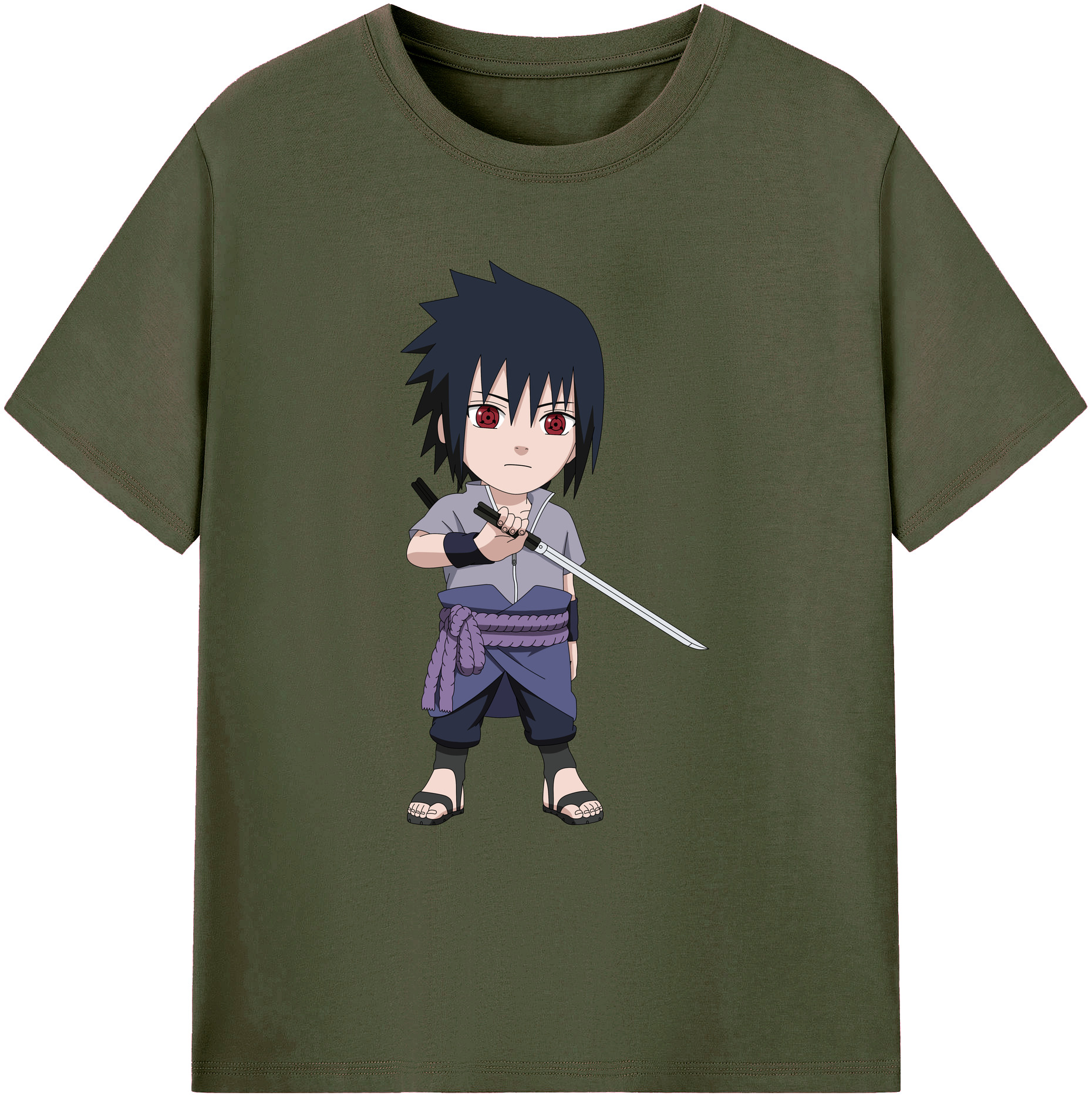 （画像用） NARUTO -ナルト- うちは サスケ Uchiha Sasuke 綿100％ メンズ半袖Tシャツ｜肌触りやわらか＆通気性